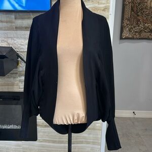 Pink Lotus Black Cocoon Wrap‎ Open Cardigan. Size M (903)